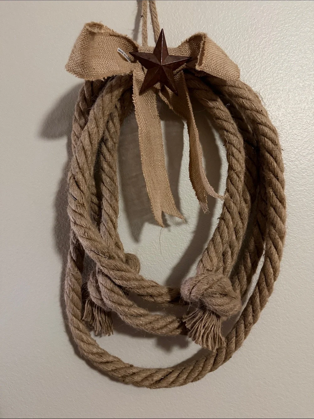 Neutral Brown Decorative Rope Wreath (Set of 2)